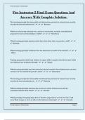 Fire Instructor 2 Final Exam Questions And Answers With Complete Solution&period;