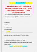 CHES Exam Practice Questions &  Verified Answers 2024-2025 &vert; 100&percnt;  Pass Rate Guaranteed &vert; Latest  Updated Version