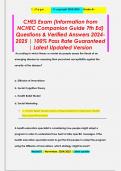 CHES Exam &lpar;Information from  NCHEC Companion Guide 7th Ed&rpar; Questions & Verified Answers 2024- 2025 &vert; 100&percnt; Pass Rate Guaranteed  &vert; Latest Updated Version