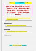 CHES EXAM Area of responsibility I  &lpar;1&rpar; Questions & Verified Answers  2024-2025 &vert; 100&percnt; Pass Rate  Guaranteed &vert; Latest Updated  Version