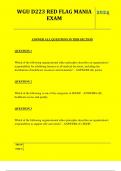  WGU D223 RED FLAG MANIA EXAM QUESTIONS AND ANSWERS 2024