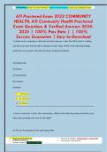 ATI Proctored Exam COMMUNITY HEALTH Questions & Verified Answers 2024-2025 &vert; 100&percnt; Pass Rate &vert; &vert; 100&percnt; Success Guarantee &vert; Easy-to-Download