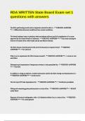 RDA WRITTEN State Board Exam set 1 questions with answers