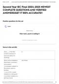 Second Year IEC Final &vert;2024-2025 NEWEST COMPLETE QUESTIONS AND VERIFIED ANSWERS&vert;GET IT 100&percnt; ACCURATE&excl;&excl;