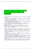 MENTAL HEALTH EXAM 1 - CH 1-9 QUESTIONS WITH COMPLETE ANSWERS&period;