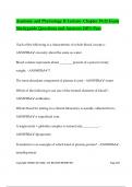 Anatomy and Physiology II Lecture- Chapter 19-21 Exam Studyguide Questions and Answers 100&percnt; Pass