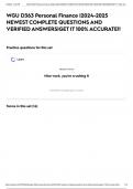 WGU D363 Personal Finance &vert;2024-2025 NEWEST COMPLETE QUESTIONS AND VERIFIED ANSWERS&vert;GET IT 100&percnt; ACCURATE&excl;&excl;