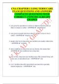 CNA CHAPTER 1 LONG TERM CARE  EXAM QUESTIONS AND ANSWERS COMPLETE QUESTIONS WITH CORRECT ANSWERS ALREADY  GRADED