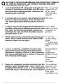 MATERNITY EVOLVE EXAM 2024-2025 &sol;EVOLVE MATERNITY EXAM ACTUAL EXAM 300 QUESTIONS AND CORRECT DETAILED ANSWERS