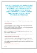 VATI RN LEADERSHIP AND MANAGEMENT  EXAM 2024-2025 WITH ACTUAL CORRECT  QUESTIONS AND VERIFIED DETAILED  ANSWERS&vert;FREQUENTLY TESTED  QUESTIONS AND SOLUTIONS &vert;ALREADY  GRADEDA&plus;&vert;BRAND NEW&excl;&excl;&vert;LATEST  UPDATE&vert;GUARANTEED PASS