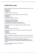 DANB RHS study Exam Questions and Correct Answers