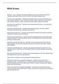 RHS Exam Questions and Correct Answers