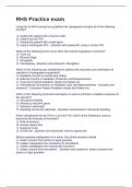 RHS Practice exam Questions and 100&percnt; correct Answers 