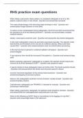 RHS practice exam Questions and Answers