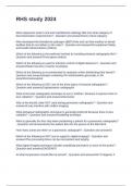 RHS study 2024 Exam Questions and Correct Answers