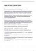 RHS STUDY GUIDE 2024 Exam Questions and Answers&period;