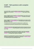 CUSP - T&D questions with complete solutions