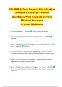 CALMHSA Peer Support Certification  Combined Exam Set Tested   Questions With Revised Correct  Detailed Answers   >Latest Update>> 