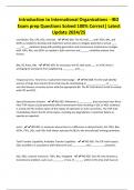 Introduction to International Organizations - IRO Exam prep Questions Solved 100&percnt; Correct&vert; Latest Update 2024&sol;25