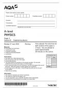 AQA A LEVEL PHYSICS QUESTION PAPER 3 2024 &lpar;7408&sol;3BC&rpar;