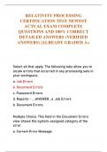 RELATIVITY PROCESSING  CERTIFICATION TEST NEWEST  ACTUAL EXAM COMPLETE  QUESTIONS AND 100&percnt; CORRECT  DETAILED ANSWERS &lpar;VERIFIED  ANSWERS&rpar; &vert;ALREADY GRADED A&plus;