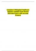 Complete C784Applied Healthcare Statistics Updated Exam Review 2024 latest quiz&colon;s with accurate Answer 