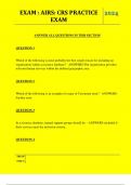  EXAM &colon; AIRS&colon; CRS PRACTICE EXAM QUESTIONS AND ANSWERS 2024