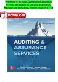 TEST BANK For Louwers&comma; Auditing and Assurance Services 9th Edition&comma; by Louwers&comma; Bagley&comma; Blay&comma; Strawser&comma; and Thibodeau&comma; Verified Chapters 1 - 12&comma; Fully Covered A&plus;&plus; Complete Latest Newest Version