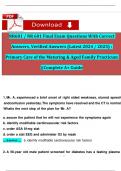 NR601 &sol; NR 601 Final Exam Questions With Correct Answers&comma; Verified Answers &lpar;Latest 2024 &sol; 2025&rpar; &colon; Primary Care of the Maturing & Aged Family Practicum &vert;&vert;Complete A&plus; Guide