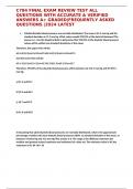 C784 FINAL EXAM REVIEW TEST ALL QUESTIONS WITH ACCURATE & VERIFIED ANSWERS A&plus; GRADED&vert;FREQUENTLY ASKED QUESTIONS &vert;2024 LATEST