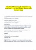   NSCA Certified Strength & Conditioning Specialist - CSCS Complete Review With Answers 2024