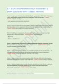 ATI CAPSTONE PHARMACOLOGY ASSESSMENT 2 EXAM QUESTIONS WITH CORRECT ANSWERS 