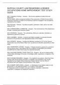 SUFFOLK COUNTY LAW REGARDING LICENSED OCCUPATIONS HOME IMPROVEMENT TEST STUDY GUIDE