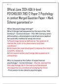 Official June 2024 AQA A-level  PSYCHOLOGY 7182&sol;2 Paper 2 Psychology  in context Merged Question Paper &plus; Mark  Scheme guaranteed a&plus;