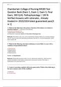 Chamberlain College of Nursing NR283 Test  Question Bank &lpar;Exam 1&comma; Exam 2&comma; Exam 3&comma; Final  Exam&comma; 300 Q&sol;A&rpar;&colon; Pathophysiology &vert; 100 &percnt;  Verified Answers with rationales &comma; Already  Graded A&plus; 2023&sol;2024 latest guaranteed pass&lbrack;3  in 1&rsqb; 