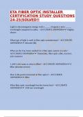 ETA FIBER OPTIC INSTALLER CERTIFICATION STUDY QUESTIONS 24-25&vert;SOLVED&excl;&excl;