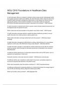 WGU C810 Foundations in Healthcare Data Management Questions & answers &vert; Rated A&plus; &lpar;2024&sol;2025 Exam