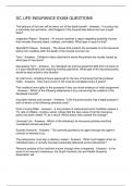 SC LIFE INSURANCE EXAM QUESTIONS 