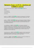 Optometry-Exam 1 ACTUAL Questions and  CORRECT Answers