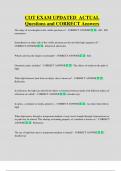 COT EXAM UPDATED ACTUAL  Questions and CORRECT Answers