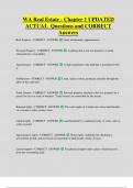 WA Real Estate - Chapter 1 UPDATED ACTUAL Questions and CORRECT Answers