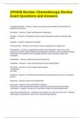CPHON Review Chemotherapy Review Exam Questions and Answers