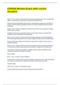 CPHON Review Exam with correct Answers