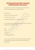 ATI Proctored Exam 2023 Community  Health Questions And Answers