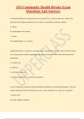 ATI Community Health Retake Exam  Questions And Answers
