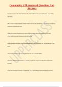 Community ATI proctored Questions And  Answers