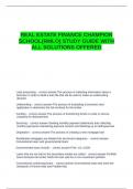 REAL ESTATE FINANCE CHAMPION SCHOOL&lpar;RMLO&rpar; STUDY GUIDE WITH ALL SOLUTIONS