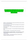 CHAMPIONS PRINCIPLES OF REAL ESTATE 2 EXAM WITH COMPLETE SOLUTIONS