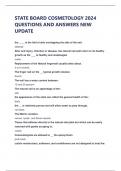 STATE BOARD COSMETOLOGY  2024 QUESTIONS AND ANSWERS NEW UPDATE 