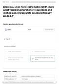 Edexcel A-level Pure Mathematics &vert;2024-2025 latest version&vert;Comprehensive questions and verified answers&sol;accurate solutions&vert;Already graded A&plus;